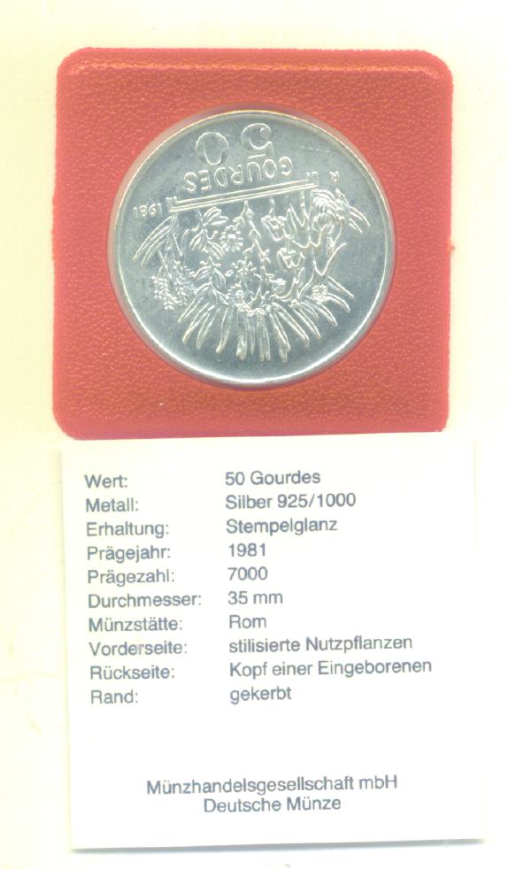  50 Gourdes Haiti 1981 (FAO) (Silber 20g)   