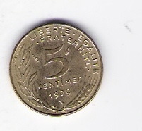  Frankreich 5 Centimes Al-N-Bro 1979  Schön Nr.228 (D6/187)   
