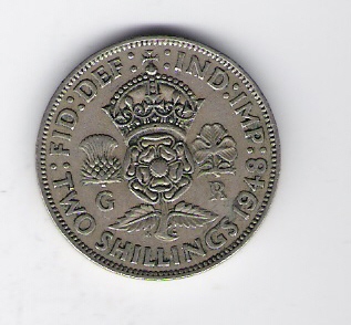  Großbritannien 2 Shillings K-N 1948  Schön Nr.342a (DK 182 )   