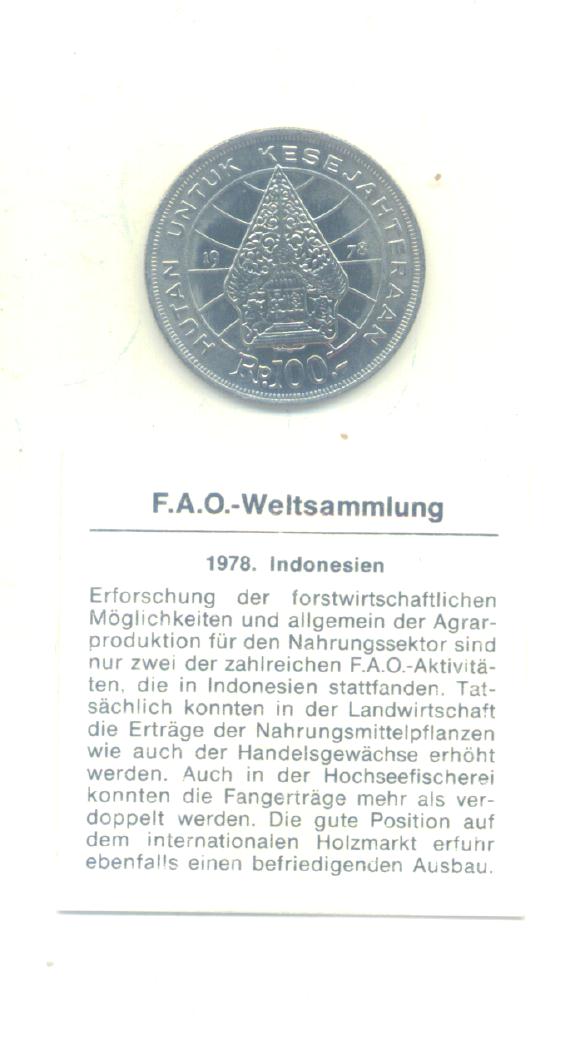  100 Rupiah Indonesien 1978 (FAO) (G1525)   