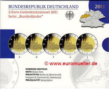Deutschland ...2 Euro Gedenkmünzenset 2011...PP...NRW   