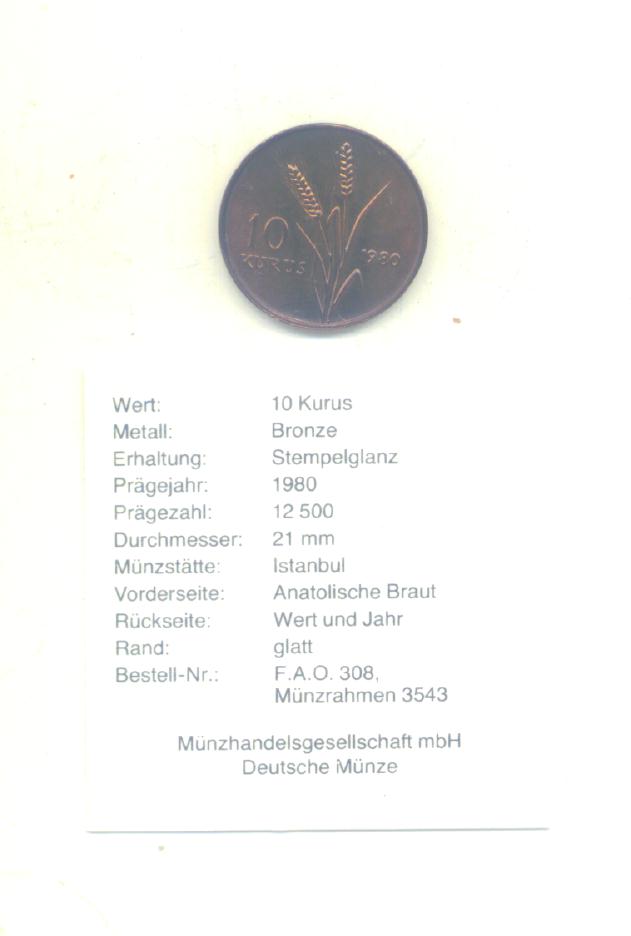 10 Kurus Türkei 1980 (FAO)
