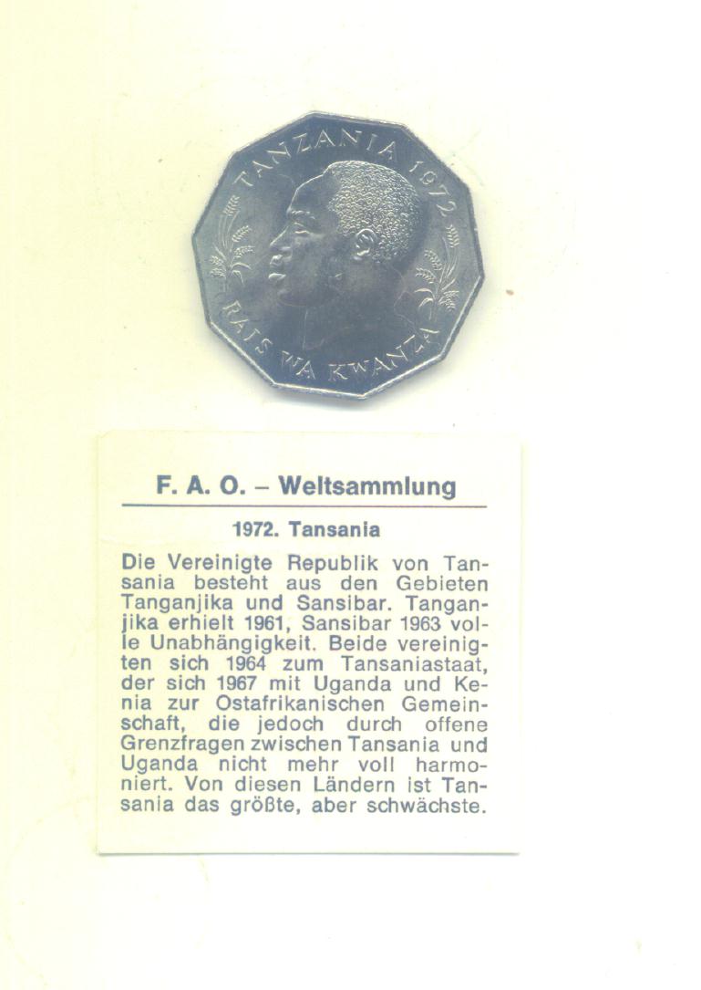  5 Shilingi Tansania 1972(FAO)   