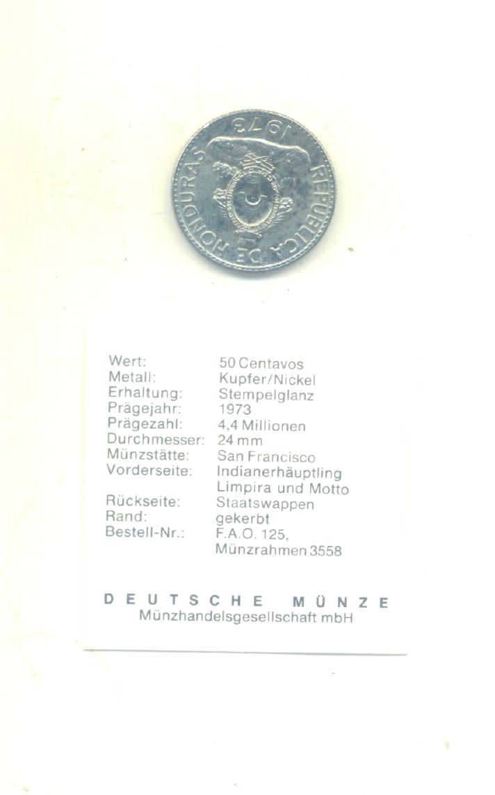 50 Centavos Honduras 1973(FAO)