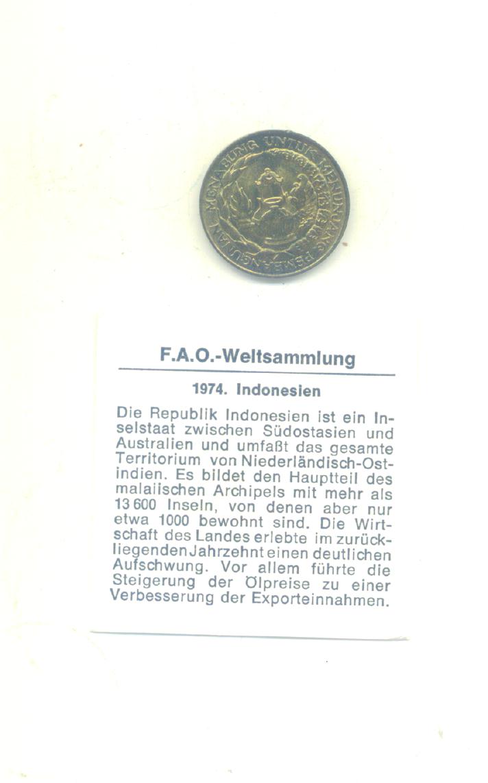  10 Rupiah Indonesien 1974(FAO)   