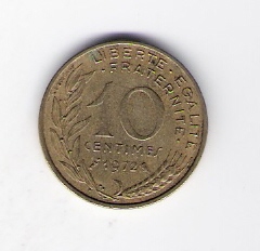  Frankreich 10 Centimes Al-N-Bro 1972 Schön Nr.229   