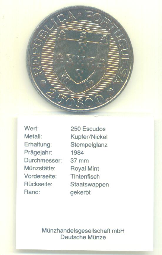 250 Escudos Portugal 1984(FAO)
