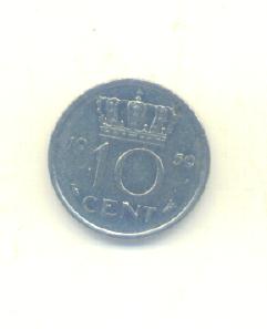  10 Cent Niederlande 1950   