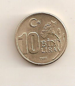  Türkei, 10.000 Lira 1995, vorzüglich   