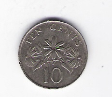  Singapur 10 Cents 1987 K-N Schön Nr.41   