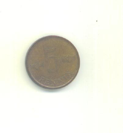 5 Penniä Finnland 1970