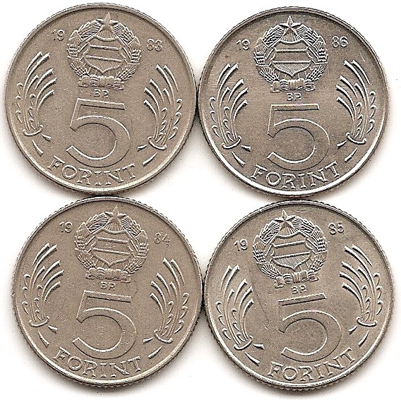  Ungarn 5 Forint 1983, 1984, 1985, 1986 #147   
