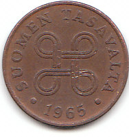  1 Penni Finnland 1965 (A798)b.   