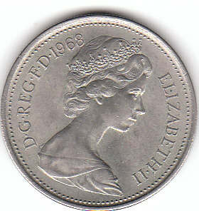  5 New Pence Großbritannien 1968 (A826)b.   