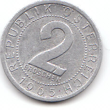  2 Groschen Österreich 1965( D009 )   