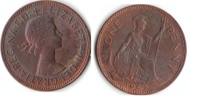  1 Penny Großbritannien 1967(A818)b.   