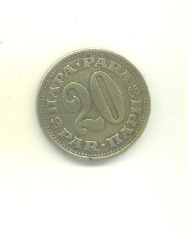  20 Para Jugoslawien 1965   