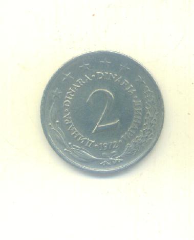  2 Dinar Jugoslawien 1972   