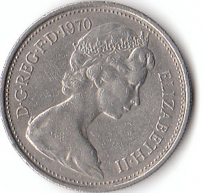  5 New Pence Großbritannien 1970 (A827)b.   