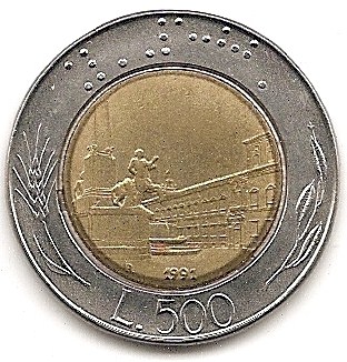 Italien 500 Lire 1991 #266   