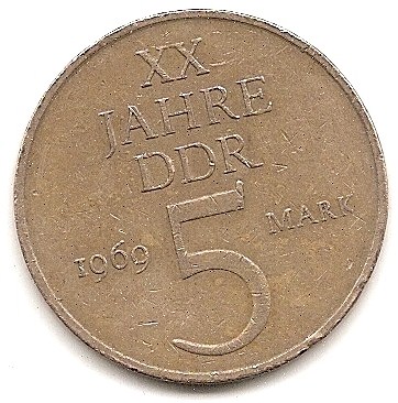  DDR 5 Mark 1969 XX Jahre DDR #277   