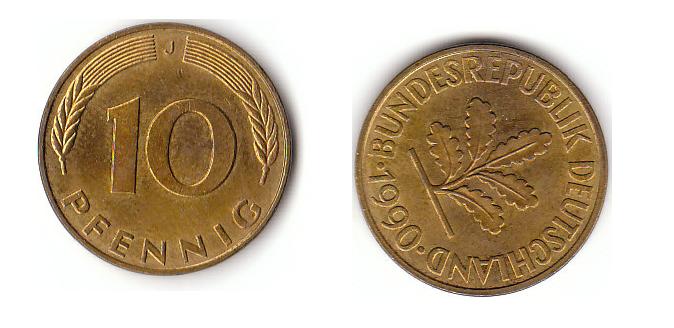  10 Pfennig 1990 J (A770)b.   