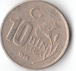  10000 Lira Türkei 1996 (A428)   