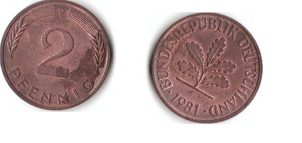  2 Pfennig 1981 D (A702)b.   