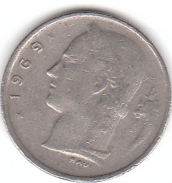  1 Francs Belgique 1969 (A 184 )b.   