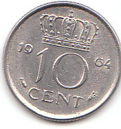  10 Cent Niederlande 1964 (D111)b.   