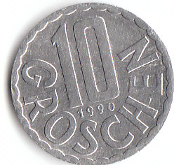 10 Groschen Östereich 1990 ( D093 )b.   