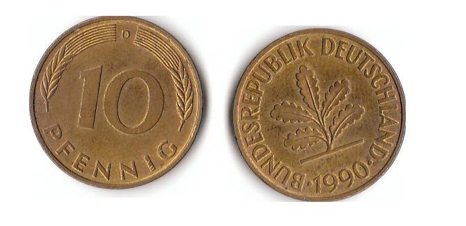  10 Pfennig 1990 D (A777) b.   