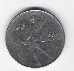  Italien 50 Lire 1955 St Schön Nr.95   
