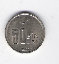  Türkei 50000 Lira K-N-Zk 2003 Schön Nr.356   