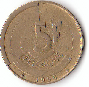  5 Francs Belgique 1986 (A027)   