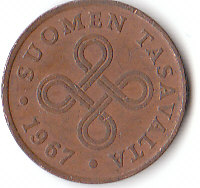  1 Penni Finnland 1967 (A796)b.   