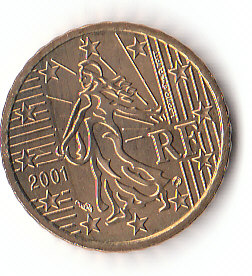  Frankreich 10 Cent 2001 ( A109 )b.   