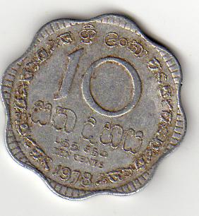  - Sri Lanka 10 Cents 1978 -   