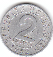  2 Groschen Österreich 1952 ( D004 )b.   