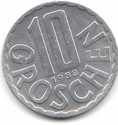  10 Groschen Österreich 1988( D029 )   