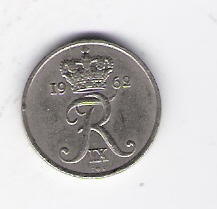  Dänemark 10 Öre K-N 1962 Schön Nr.68 (D1/266)   
