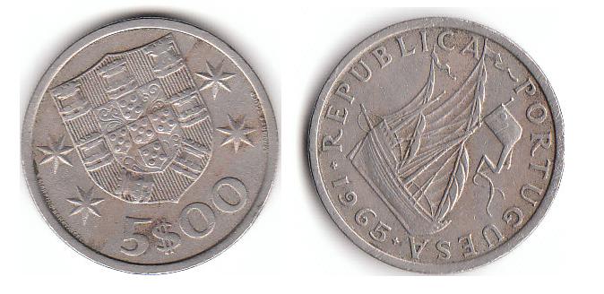  5 Escudo 1965 (A793)b.   