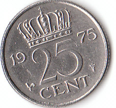  25 Cent Niederlande 1975 (D114)b.   