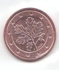  2 Cent Deutschland 2007 F mit leichter Verprägung(A580)   