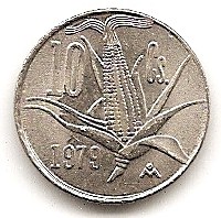  Mexico 10 Centavos 1971 #288   