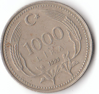  1000 Lira Türkei 1993 (A430)   