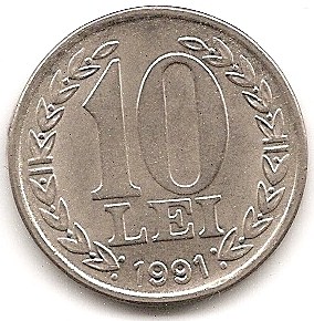  Rumänien 10 Lei 1991 #296   