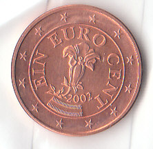  1 Cent Östereich 2002 Prägefrisch (A659)b.   