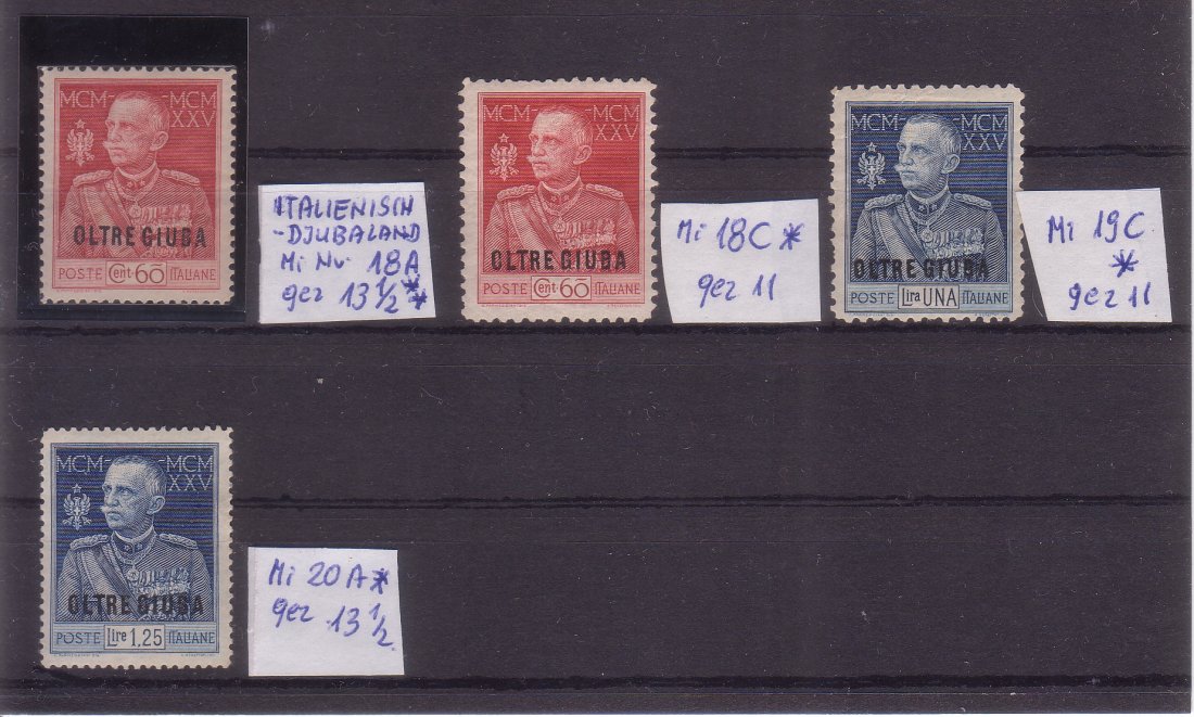  MiNr. 18 - 20 Italienisch-Djubaland (OLTRE GIUBA) RAR!!! Mi. 18A **   