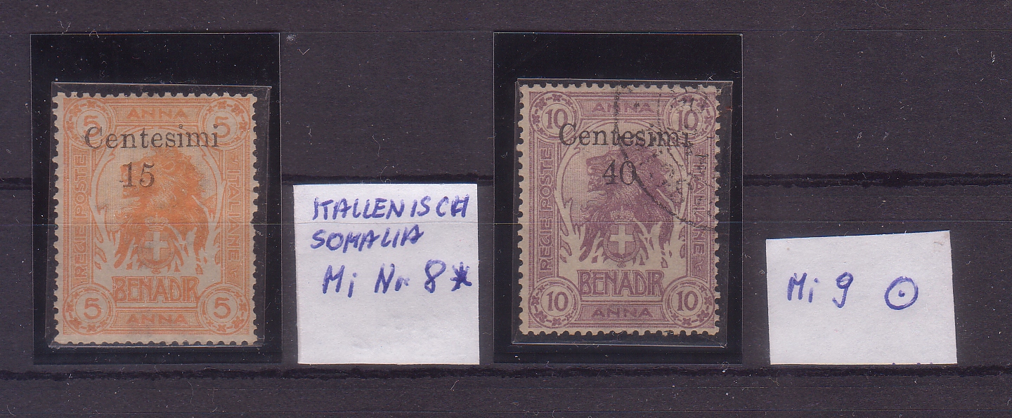  MiNr. 8 - 9 Italienisch-Somaliland   Mi.Nr. 8*  RAR!   